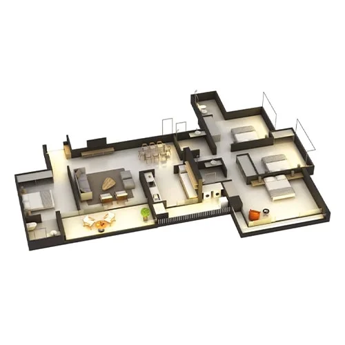 Skyi Songbirds Bhugaon 4BHK Floor Plan Image